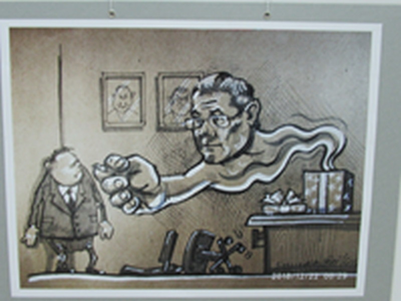 В Музее истории Уфы идет выставка карикатур Камиля Бузыкаева