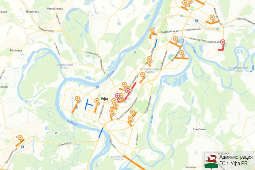За ремонтом уфимских улиц можно следить по Интерактивной карте