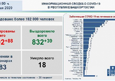 В Башкортостане за сутки плюс 88 подтвержденных случаев Covid19