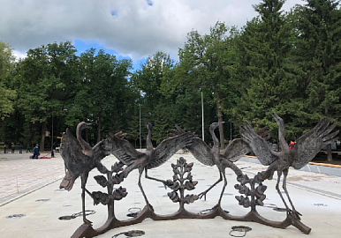 Уфимский фонтан "Танцующие журавли"  готовится к открытию